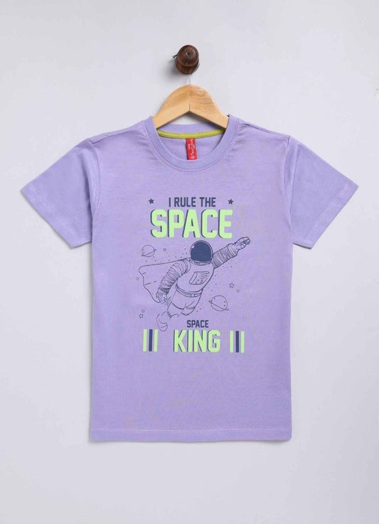 Rule the space king cotton t-shirt for boys - ParrotCrow