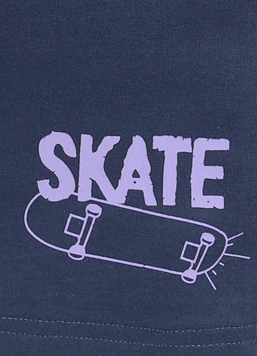 Skateboard Print T-Shirt & Navy Shorts Set for Boys (Lavender) - ParrotCrow