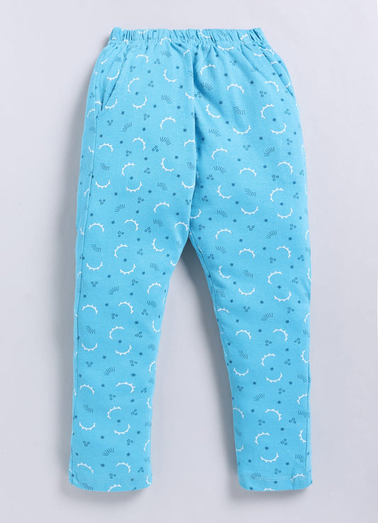 Sky Blue Cotton Pyjama Pants for Girls - ParrotCrow