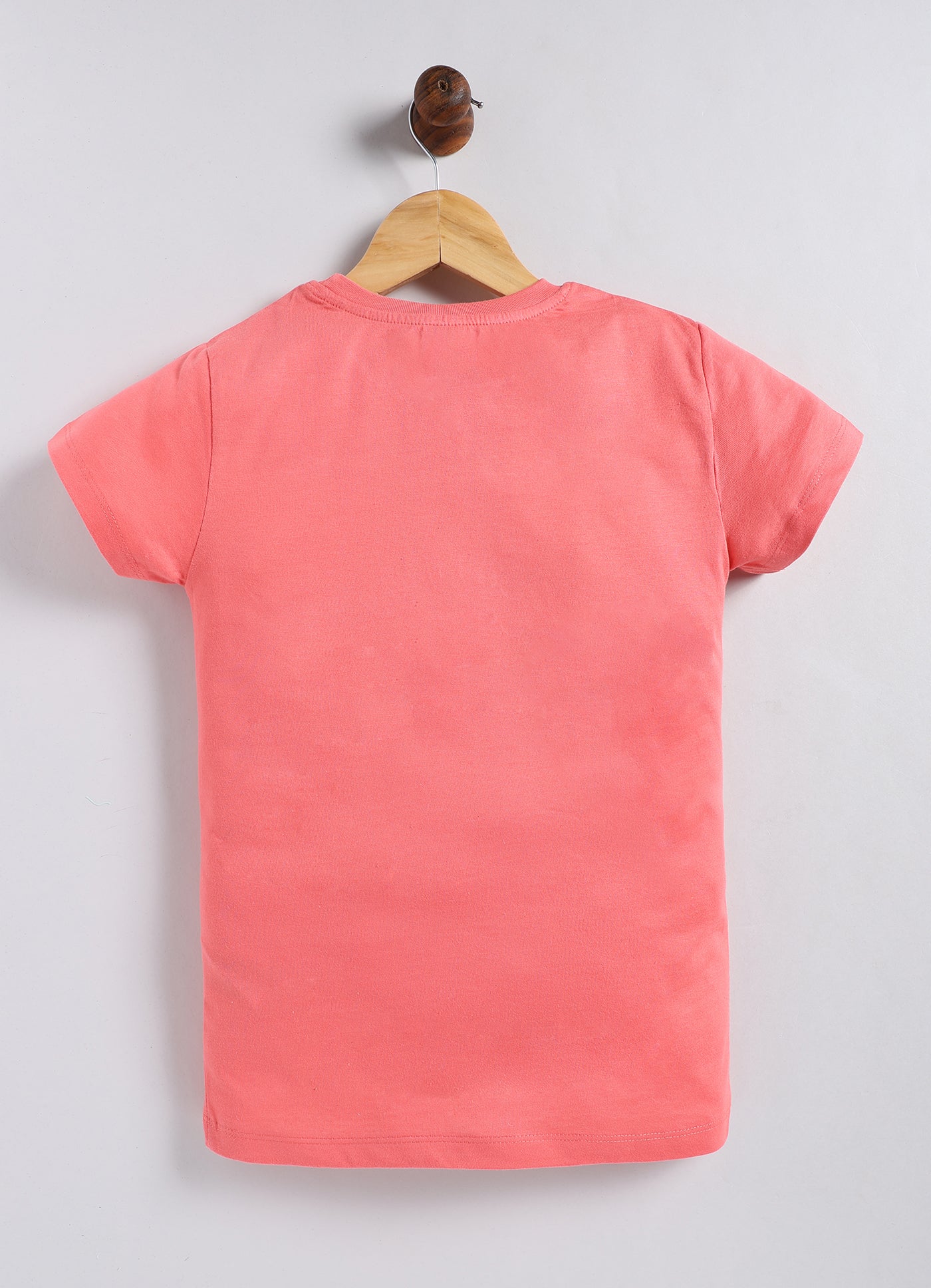 Sun is fun when it shines Printed Cotton T-Shirt for Girls - Peach - ParrotCrow