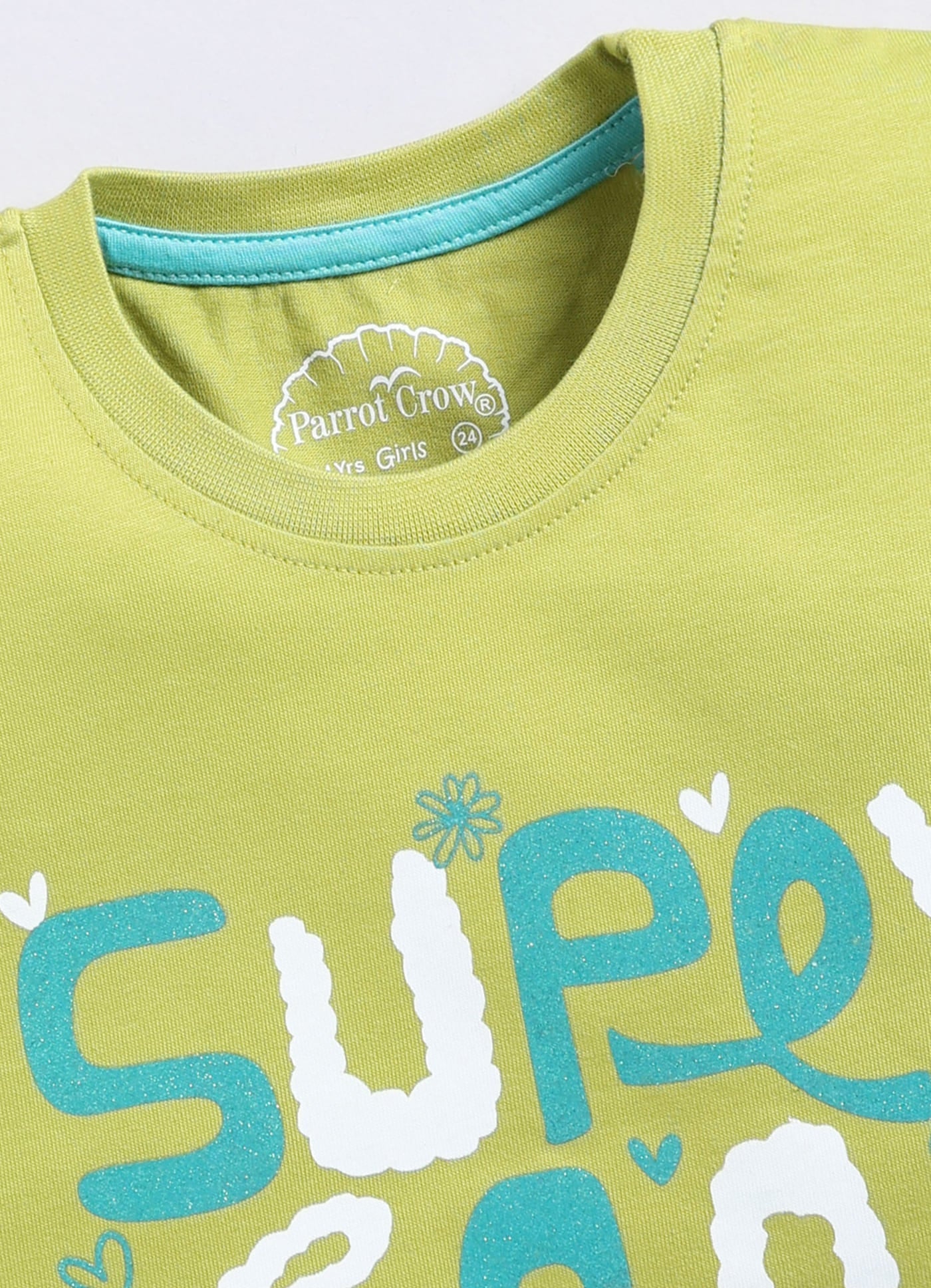 Super Cool Print Cotton T-Shirt for Girls - Green - ParrotCrow