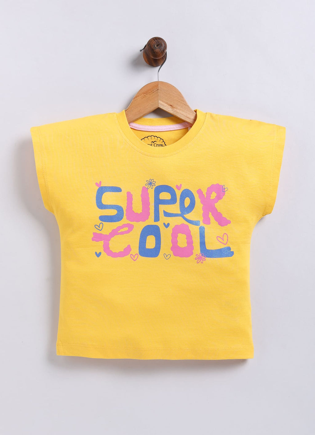 Super Cool Print Cotton T-Shirt for Girls - Mango Yellow - ParrotCrow