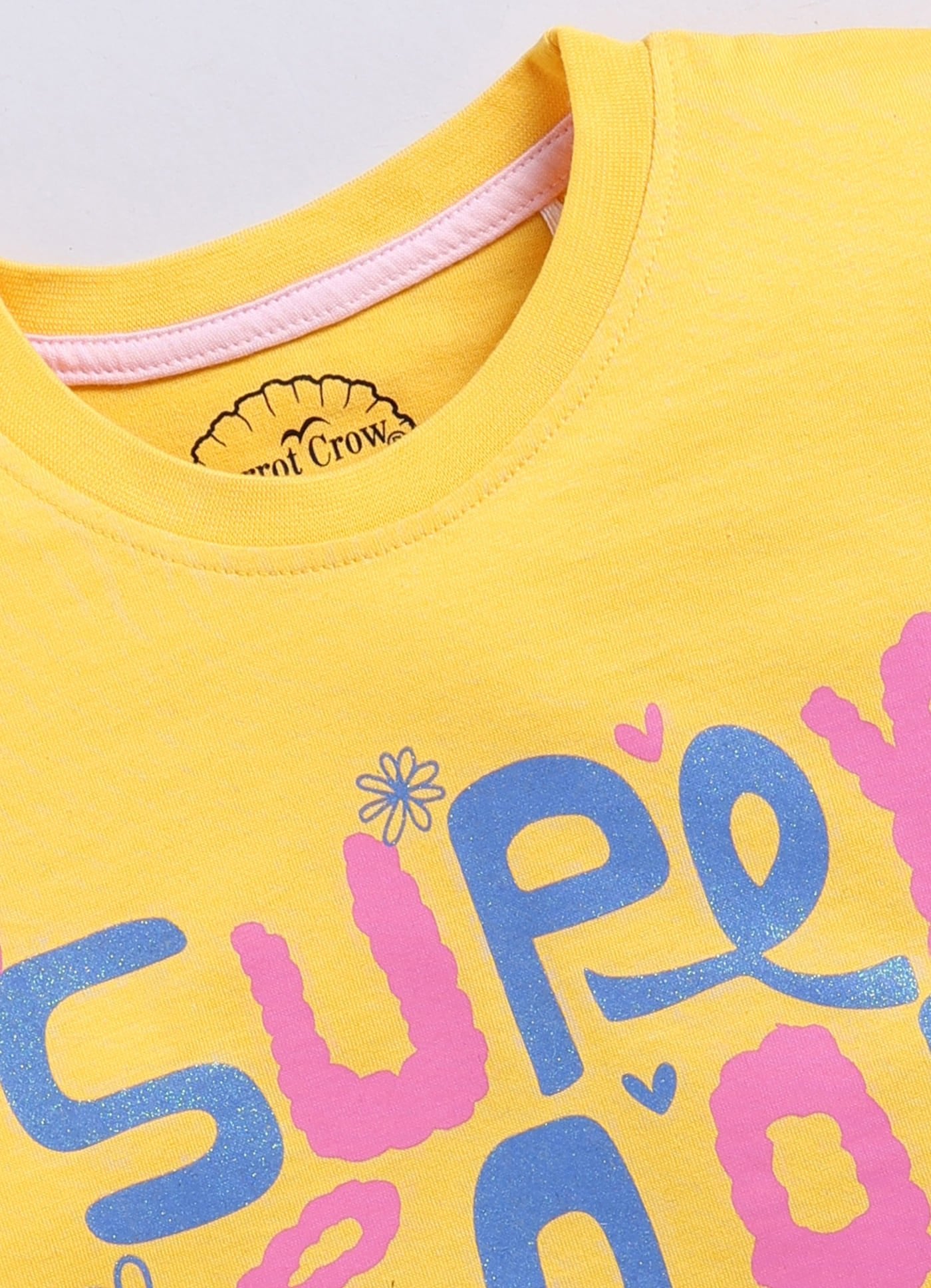 Super Cool Print Cotton T-Shirt for Girls - Mango Yellow - ParrotCrow