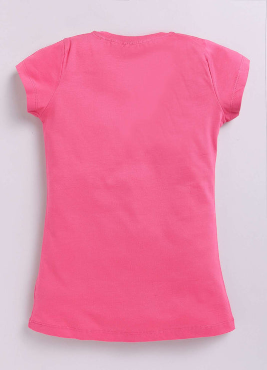 Sweet Heart Text Print Cotton Pink T-Shirt for Girls – Soft & Stylish - ParrotCrow