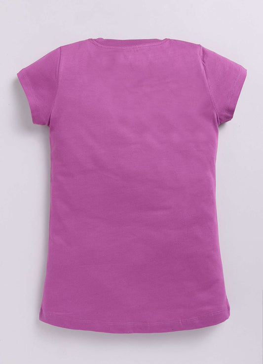 Sweet Wishes Boque Print Cotton T-Shirt for Girls - ParrotCrow
