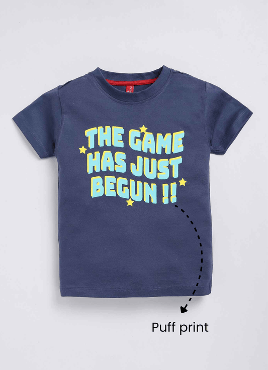 The game has just begun cotton t-shirt for boys - ParrotCrow
