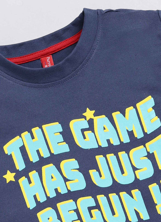 The game has just begun cotton t-shirt for boys - ParrotCrow