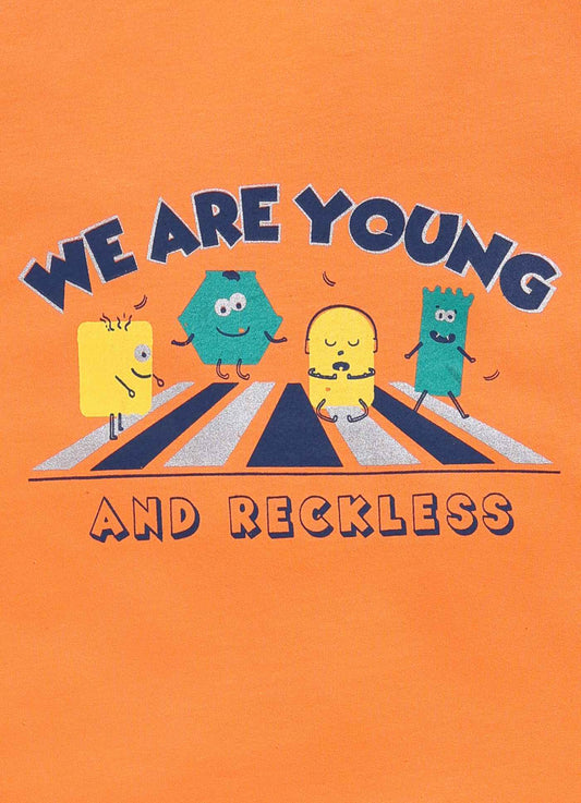 We are young & reckless cotton t-shirt for boys - ParrotCrow