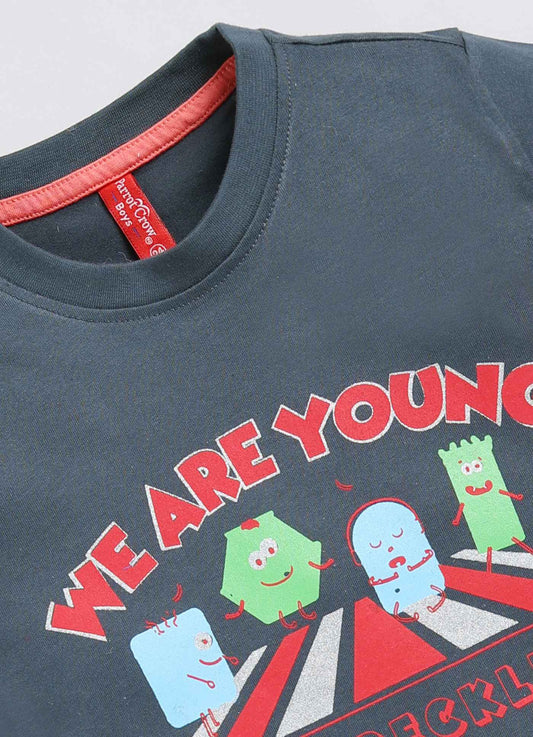 We are young & reckless cotton t-shirt for boys - ParrotCrow