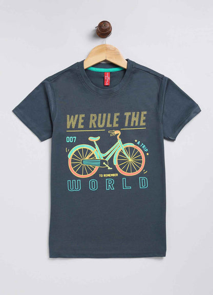 We rule the world cotton t-shirt for boys - ParrotCrow