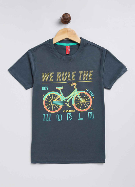 We rule the world cotton t-shirt for boys - ParrotCrow