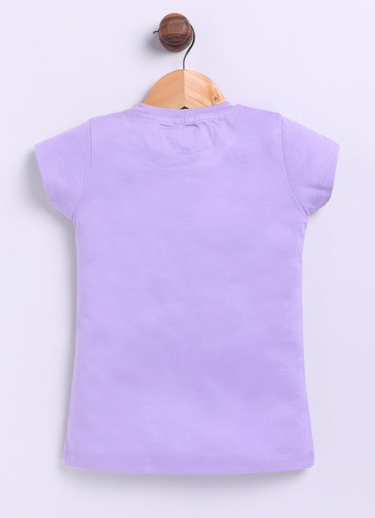You know you're a diamond Printed Cotton T-Shirt for Girls - Violet - ParrotCrow