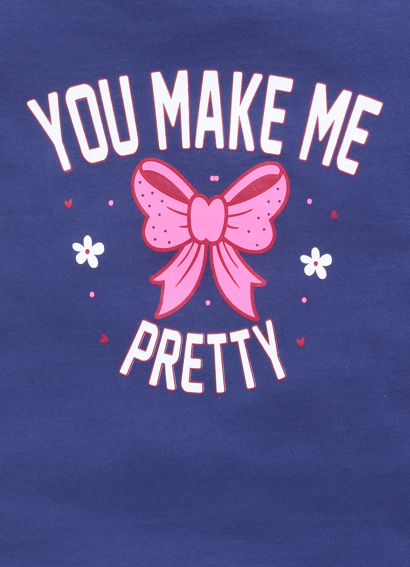 You make me pretty Printed Cotton T-Shirt for Girls - Blue - ParrotCrow
